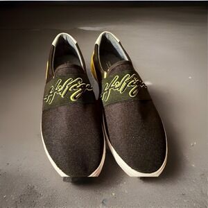 Tommy Hilfiger Realist Men's Slip-On Sneakers Black Yellow Heel Size 12 M